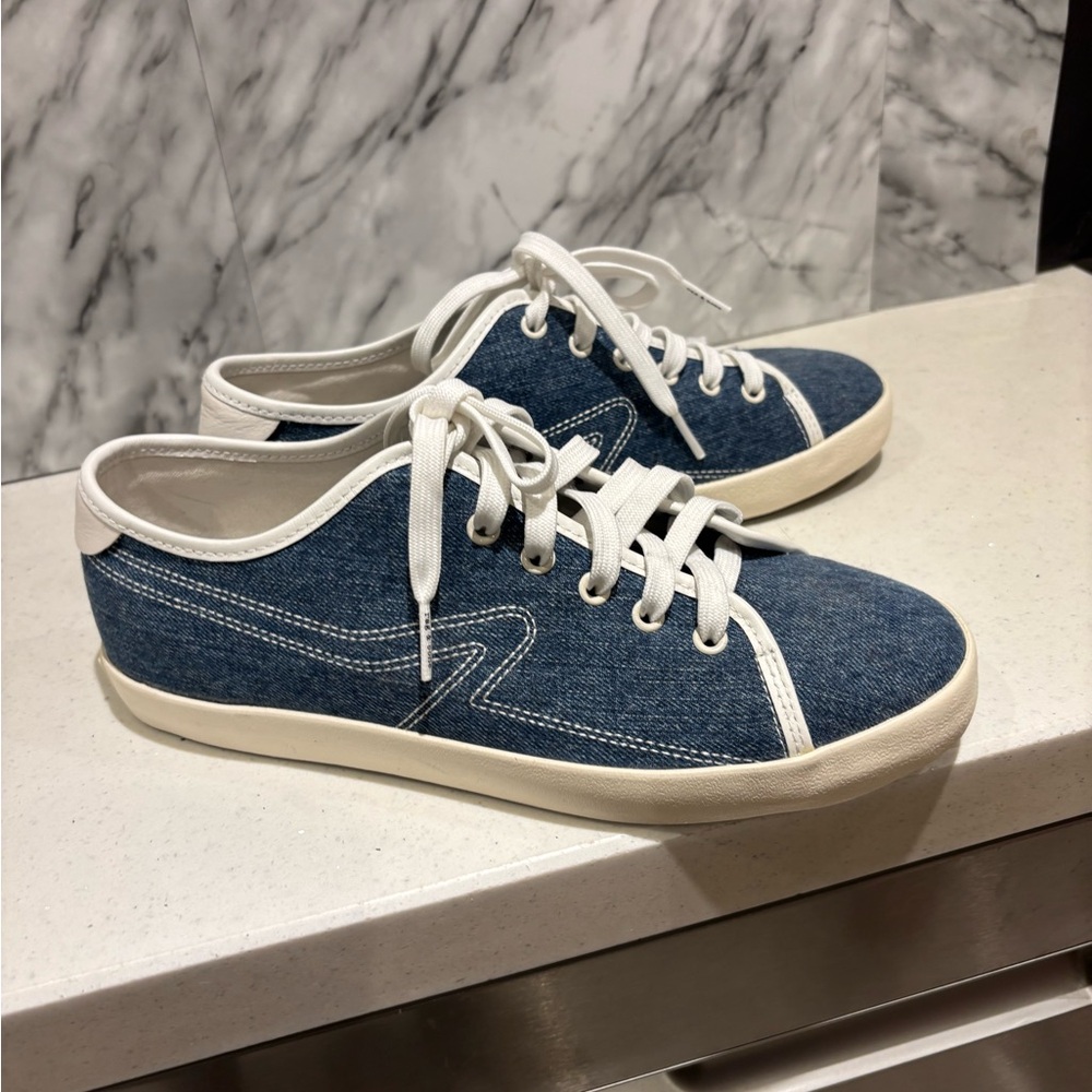 Rag & Bone Blue White Casual Sneakers with Canvas Upper